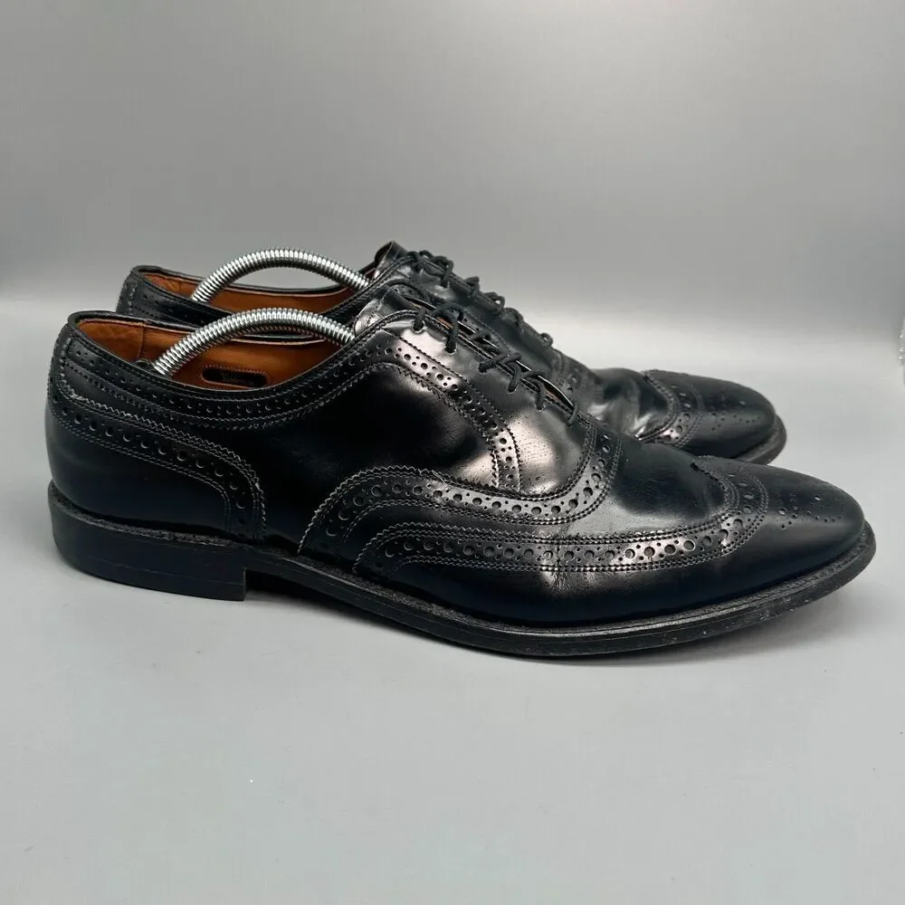 Allen Edmonds Mcallister Mens 13 Black Leather Dress Shoes Lace-Up Block Heel